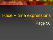 Hace   time expressions