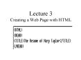 Lecture 3 Creating a Web Page with HTML PowerPoint PPT Presentation