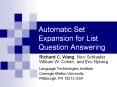 Automatic Set Expansion for List Question Answering PowerPoint PPT Presentation