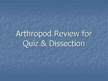 Arthropod Review for Quiz