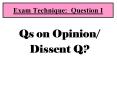 Exam Technique: Question I PowerPoint PPT Presentation