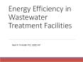 Energy Efficiency in Wastewater Treatment Facilities PowerPoint PPT Presentation