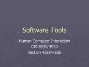 Software Tools