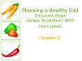 Planning a Healthy Diet PowerPoint PPT Presentation