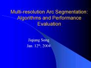 Multi-resolution Arc Segmentation: Algorithms and Performance Evaluation