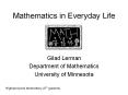Mathematics in Everyday Life PowerPoint PPT Presentation