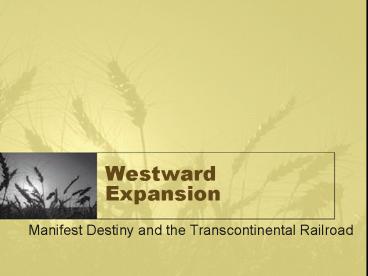 Westward Expansion