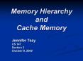 Memory Hierarchy and Cache Memory PowerPoint PPT Presentation