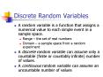 Discrete Random Variables PowerPoint PPT Presentation