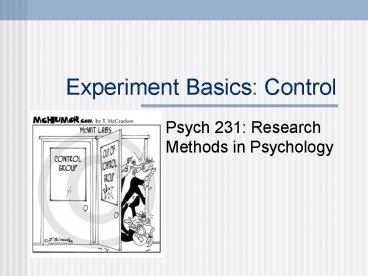 Control Condition Psychology