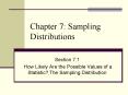 Chapter 7: Sampling Distributions PowerPoint PPT Presentation
