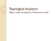 Topological Insulators