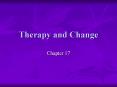 Therapy and Change PowerPoint PPT Presentation