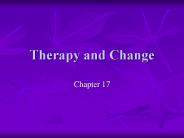 Therapy and Change