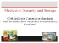 Medication Security and Storage CMS and Joint Commission Standards What You Need to Know to Make Sure Your Hospital is in Compliance! PowerPoint PPT Presentation