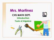 Mrs. Martinez   CHS MATH DEPT.