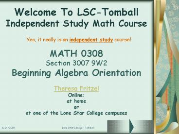 Welcome To The Tomball  College Math Lab