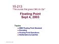 Floating Point Sept 4, 2003 PowerPoint PPT Presentation