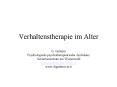 Verhaltenstherapie im Alter PowerPoint PPT Presentation