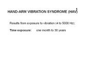 HAND-ARM VIBRATION SYNDROME (HAV)