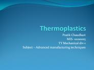Thermoplastics: Introduction,classification,processing & applications