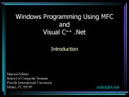 Windows Programming Using MFC and Visual C   .Net