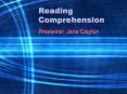 Reading Comprehension PowerPoint PPT Presentation