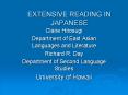 EXTENSIVE READING IN JAPANESE PowerPoint PPT Presentation