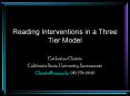 Reading Interventions in a Three Tier Model PowerPoint PPT Presentation