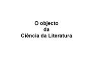 O objecto da Ci