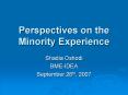 Perspectives on the Minority Experience PowerPoint PPT Presentation