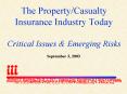 The Property/Casualty Insurance Industry Today  Critical Issues PowerPoint PPT Presentation