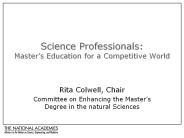 Science Professionals: Master