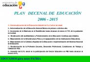 PLAN  DECENAL DE EDUCACI