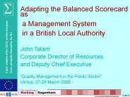 Adapting the Balanced Scorecard as