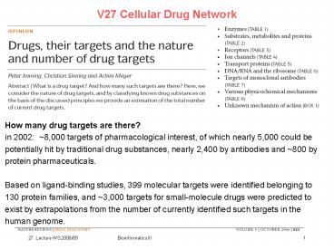 V27 Cellular Drug Network