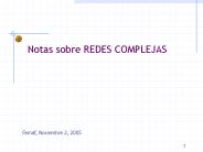 Notas sobre REDES COMPLEJAS