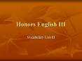 Honors English III PowerPoint PPT Presentation
