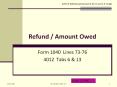 Refund / Amount Owed PowerPoint PPT Presentation