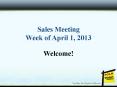 Sales Meeting Week of April 1, 2013 PowerPoint PPT Presentation