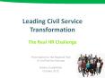 Leading Civil Service Transformation  The Real HR Challenge PowerPoint PPT Presentation