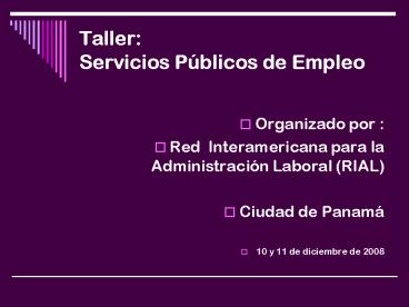 Taller: Servicios P