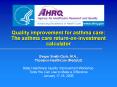 Quality improvement for asthma care: The asthma care return-on-investment calculator PowerPoint PPT Presentation