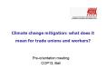 Climate change mitigation: what does it mean for trade unions and workers? PowerPoint PPT Presentation
