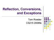 Reflection, Conversions, and Exceptions