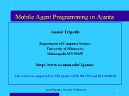 Mobile Agent Programming in Ajanta