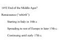 1492 End of the Middle Ages? PowerPoint PPT Presentation