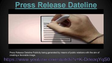 Press Release Dateline