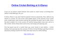Online Cricket Betting at A Glance PowerPoint PPT Presentation