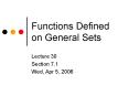 Functions Defined on General Sets PowerPoint PPT Presentation
